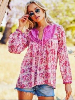 Blue Boheme Peasant Blouse